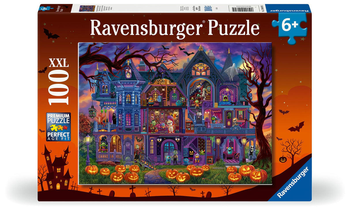 Ravensburger Monster House Party 100 Piece XXL Jigsaw Puzzle for Kids - Every Piece is Unique, Pieces Fit Together Perfectly Ravensburger