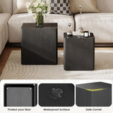 UNDUSLUY Nesting Coffee Table Set of 2, Modern Coffee Table and End Table Sets, Small Wooden Nesting Side Tables for Living Room Bedroom Apartment(Black) UNDUSLUY