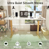 Monomi Electric Standing Desk, 55 x 28 inches Height Adjustable Desk, Ergonomic Home Office Sit Stand Up Desk with Memory Preset Controller (White Top/Wood Grain Frame) Monomi
