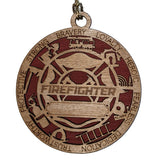 3" Laser-Cut Handcrafted Wooden Personalized Firefighter Christmas Ornament - Custom Fireman Holiday Decor with Solid Background McIntosh Woodworking & Laser Engraving