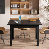 Tribesigns 39.4-Inch Square Conference Table for 4 People, Small Wooden Meeting Room Table with Solid Wood Legs and Thicken Tabletop for Conference Room Seminar Room Boardroom, Black Tribesigns