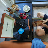 Record Player Stand with Vinyl Storage Holds Up to 300lb, Large Record Player Table Cabinet for Album Storage with Holder Vinyl Display Shelf, Wood Turntable Stand for Bedroom Living Room (Black) LKKRO