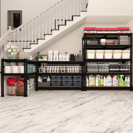 BuxWellBang 5 Tier Garage Storage Shelves - 36" W x 16" D x 72" H Heavy Duty Adjustable Shelving Unit, Metal Organizer Utility Rack for Basement, Pantry, Kitchen, Black BuxWellBang