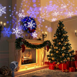 Vanthylit Christmas Projector Lights Outdoor, White Blue Snowflakes Projection Outside, Waterproof LED Landscape Christmas Light for Window Yard House Party Xmas Indoor Decor Vanthylit