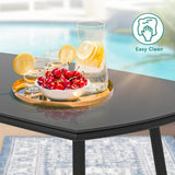 YITAHOME 4-Piece Patio Furniture Outdoor Bistro Set, All Weather Double Gray Rope Conversation Loveseat for Backyard, Balcony, Deck with Soft Cushions and Metal Table (Gray) YITAHOME