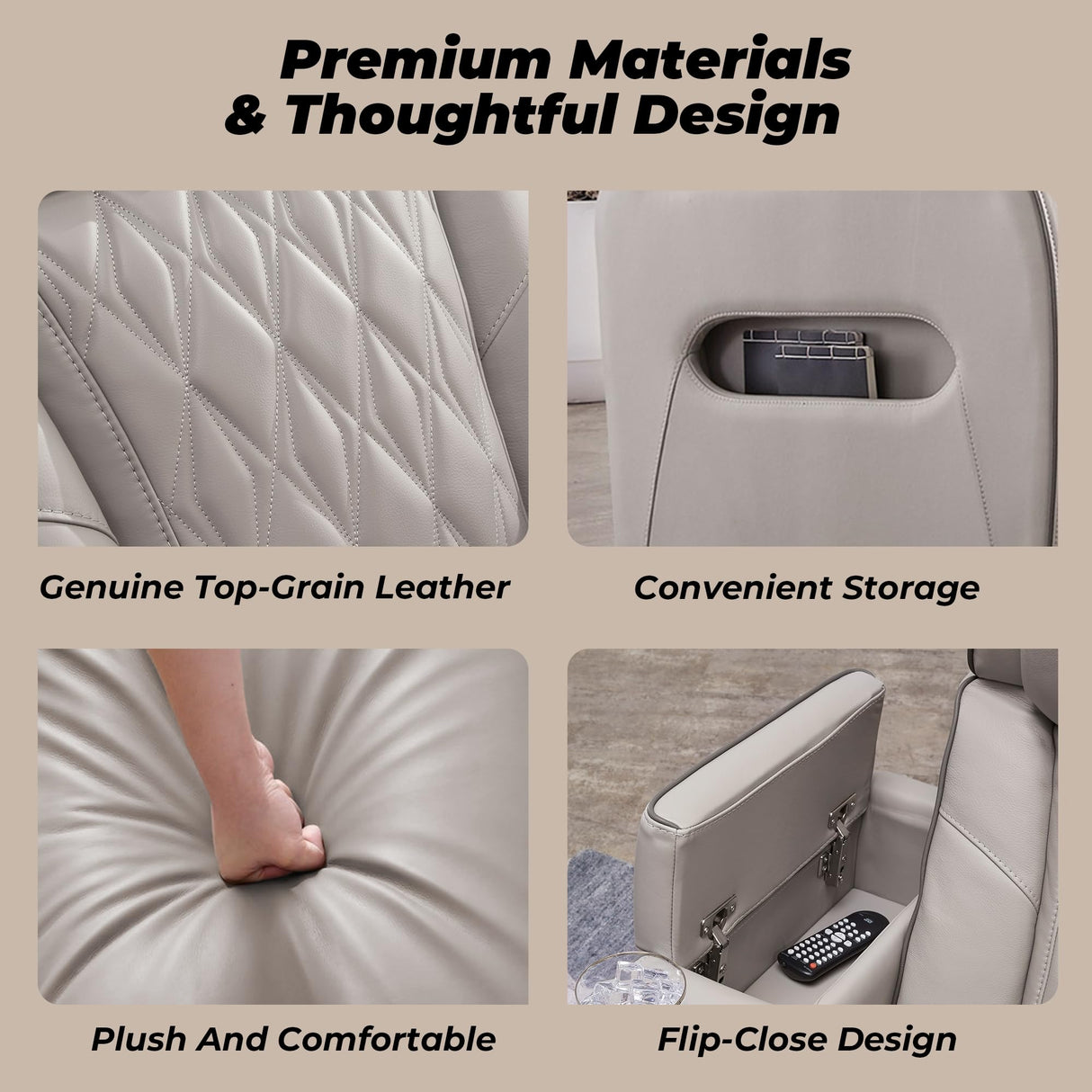 Signature Design by Ashley Boyington Contemporary Leather Match Power Recliner with Adjustable Headrest, Cup Holders, USB Port and Air Massage System, Light Gray Signature Design by Ashley