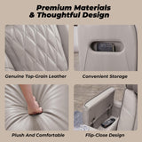 Signature Design by Ashley Boyington Contemporary Leather Match Power Recliner with Adjustable Headrest, Cup Holders, USB Port and Air Massage System, Light Gray Signature Design by Ashley