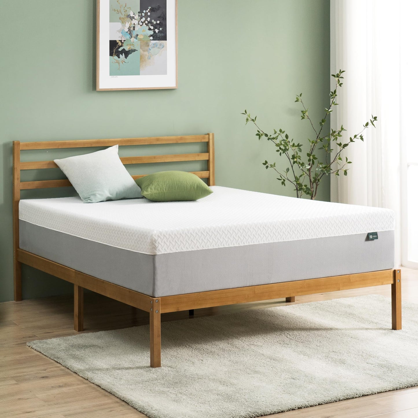 ZINUS 10 Inch Green Tea Essential Memory Foam Mattress [New Version], King, Fiberglass Free, Medium Feel, Breathable Airflow Memory Foam, Certified Safe Foams & Fabric, Mattress in A Box