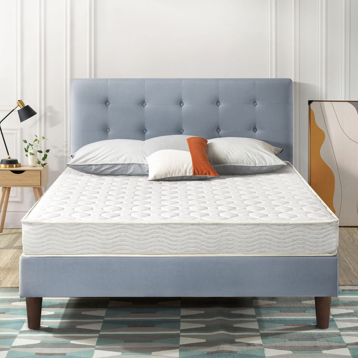 Best Price Mattress 8 Inch Tight Top Innerspring Hybrid Mattress - Comfort Foam Top with Bonnell Spring Base, Full White Best Price Mattress