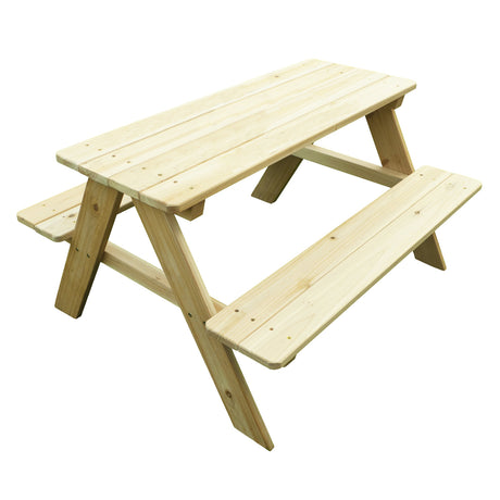 Merry Garden Kids Wooden Picnic Bench Outdoor Patio Dining Table, 37 x 10.8 x 4.9, Brown Merry Garden
