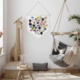 FVIEXE 8PCS Canvas Banner Blank, White Canvas Banners with Wooden Dowel, Enamel Pin Wall Display Banner Holder for Enamel Pins Lapels Badges Buttons Patches Collection, 26 x 30cm FVIEXE