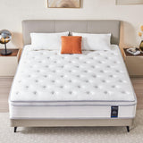 Madevos Queen Mattress, 14 Inch Hybrid Mattress in a Box, Memory Foam and Individual Pocket Springs, Fiberglass Free, Soft and Breathable, Medium Firm Feel Madevos