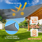SUNLAX Sun Shade Sail 14' x 14' x 14' Dark Grey Triangle Canopy Sail Shade Cover UV Block Permeable Sunshade Outdoor for Patio Backyard (We Make Custom Size) SUNLAX