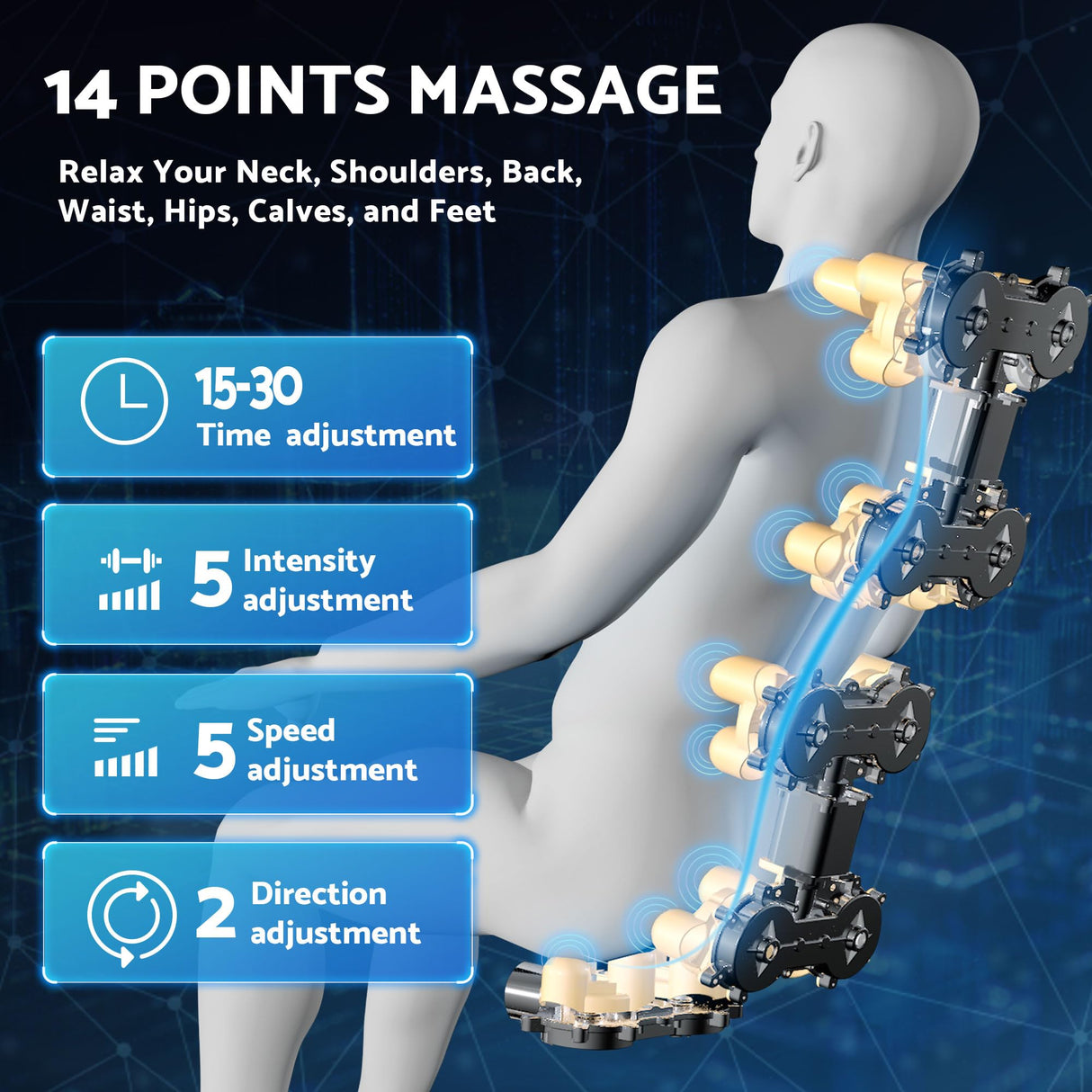 Massage Chair, Zero Gravity Full Body Massage Chair, Shiatsu Recliner with 14 Massage Points, Lumbar & Calf Heating, 20 Auto Modes, Spacious Massage Area, Bluetooth Speaker, Touch Screen Controller Mazzup