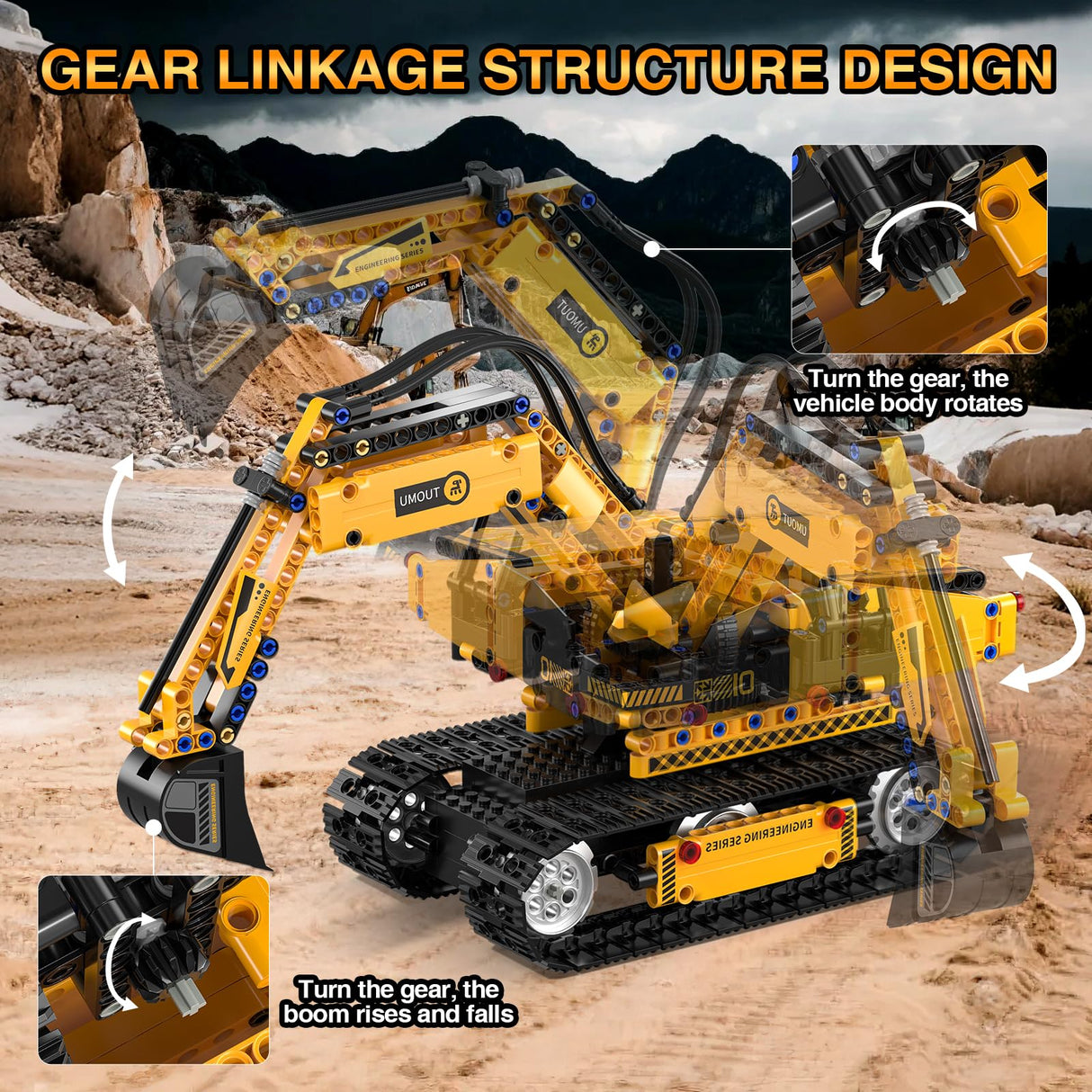 ADUSRIZ 5 in 1 STEM Robot Building Kit, 535 Pcs Remote Control Excavator Science Educational Kit, Technic Coding Robotic Toys Gift for Kids 6 7 8 9 10 11 12+ Years Old Boys Girls ADUSRIZ