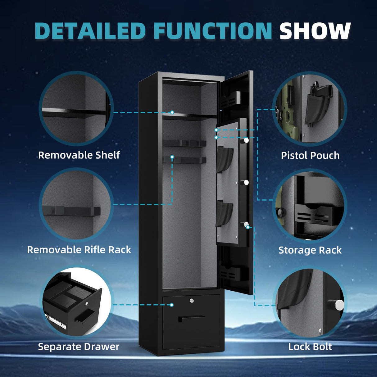 3-5 gun safes for home rifle and pistols (Biometric) Emasme