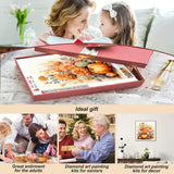 Stalente Diamond Painting Kits for Adults Autumn Pumpkin, 5D DIY Diamond Art Kits for Beginners Round Full Drill Diamond Painting for Home Wall Decoration Gift 12×12inch, Chrysanthemum Flower Stalente