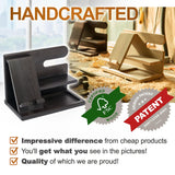 TESLYAR Wood Phone Docking Station for Men - Desktop or Nightstand Organizer - Birthday Gifts for Men, Dad - Anniversary Idea from Wife - Key Holder, Stand Wallet, Watch & Essentials (Fumed Black) TESLYAR