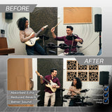 Arrowzoom 4 Diffuse PRO Acoustic Wooden Panel Absorb Sound Recording Studio High-Density Noise Reduction Fire Retardant Euroclass E NRC 0.64 up to 5000Hz Scattering Range 12 X 12 X 2 IN SD1247 Arrowzoom