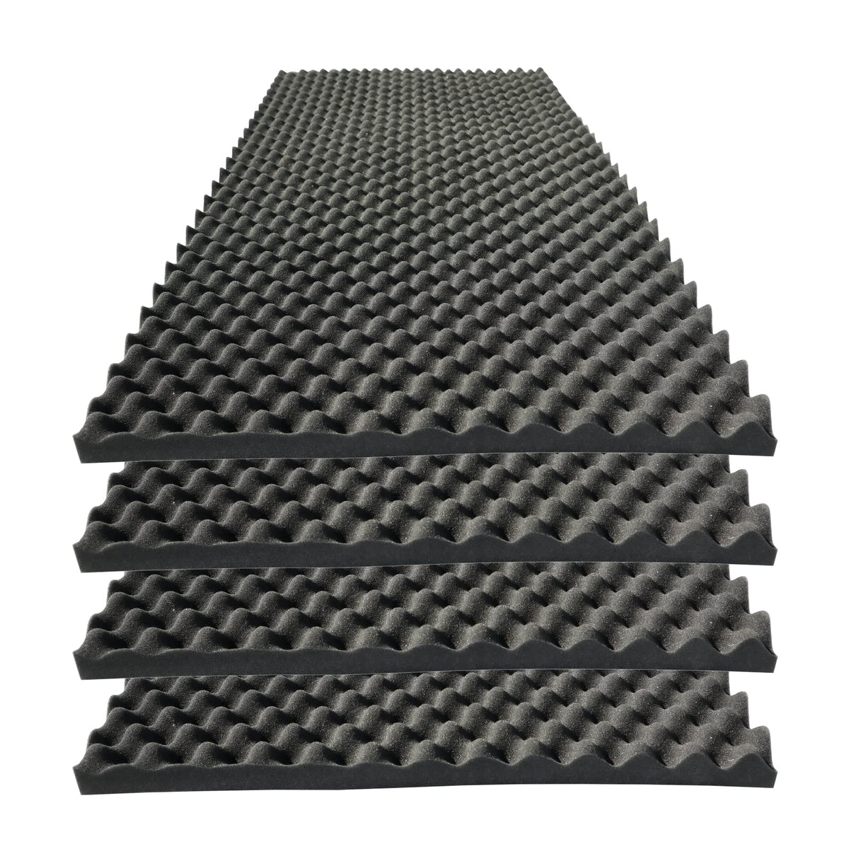 KTOESHEO 4 PCS Acoustic Panels,48''X24''X2'' Egg Crate Foam Soundproof Foam Wall Panels,High Density Fireproof Noise Cancelling Foam Studio Foam Panel,Noise (Black) KTOESHEO