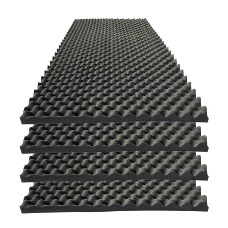 KTOESHEO 4 PCS Acoustic Panels,48''X24''X2'' Egg Crate Foam Soundproof Foam Wall Panels,High Density Fireproof Noise Cancelling Foam Studio Foam Panel,Noise (Black) KTOESHEO