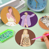 Clendo Pop Star Diamond Painting Coasters Kits for Adults, 8PCS Pop Diamond Art Coaster Kits with Holder, Small Diamond Painting Kits for Adults & Kids Art Craft Supplies, Bdwy041 Clendo