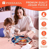 Wooden Puzzles for Adults - Flat Puzzle with 3D Visual Effect Dragon Puzzle, Unique Shape 100 Pieces Wooden Jigsaw Puzzles, Paper Sculpture Modern Art Puzzle, Good Gift Idea for Family(S-8.5 * 8.5in) Pijesaksa