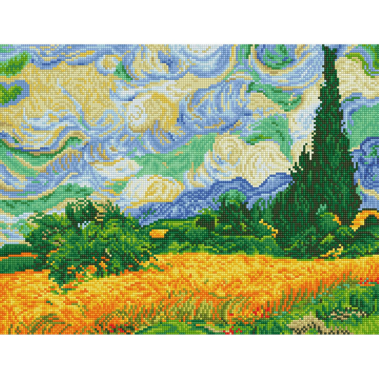 DIAMOND DOTZ Wheat Fields (Van Gogh) Scenery Diamond Painting Kits for Adults - Diamond Art Kits a Relaxing Creative Craft Kit with Dotz Gems 20"x15.3" DIAMOND DOTZ