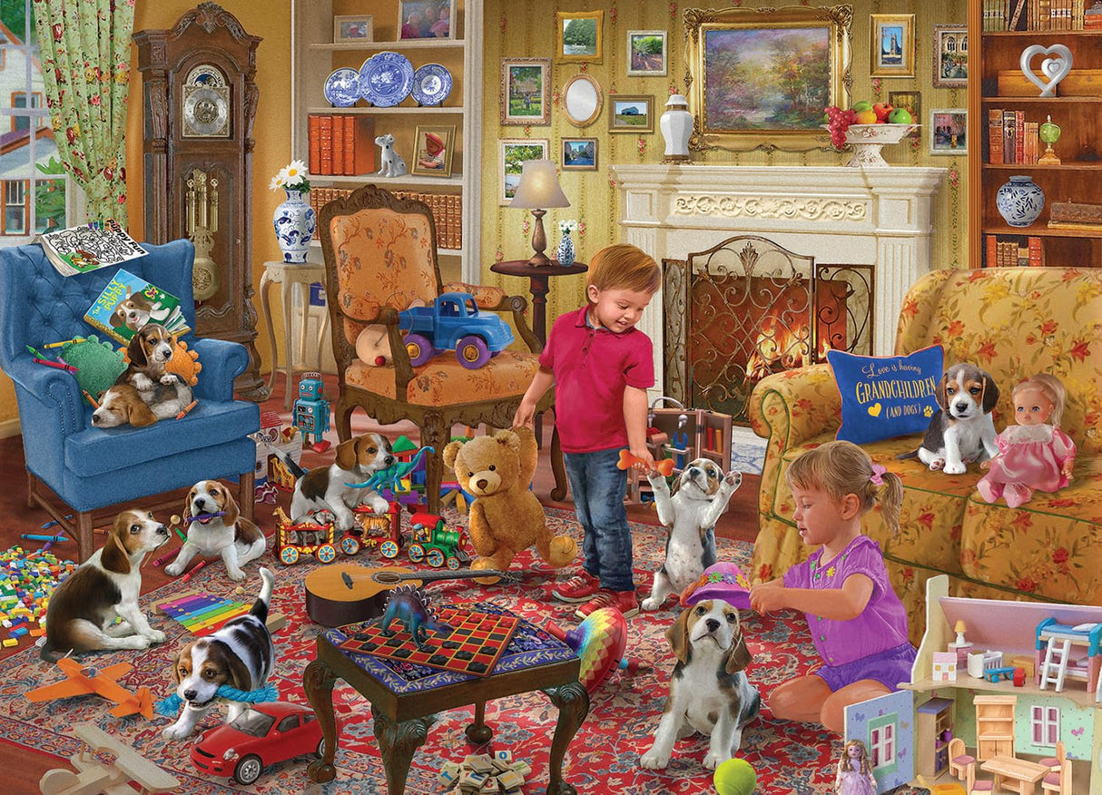 Puppy Playtime Dog Puzzle | 1000 Piece Jigsaw Puzzle for Adults and Kids | Challenging Interactive Brain Teaser for Family Game Night | 28 x 20 Inches Toynk