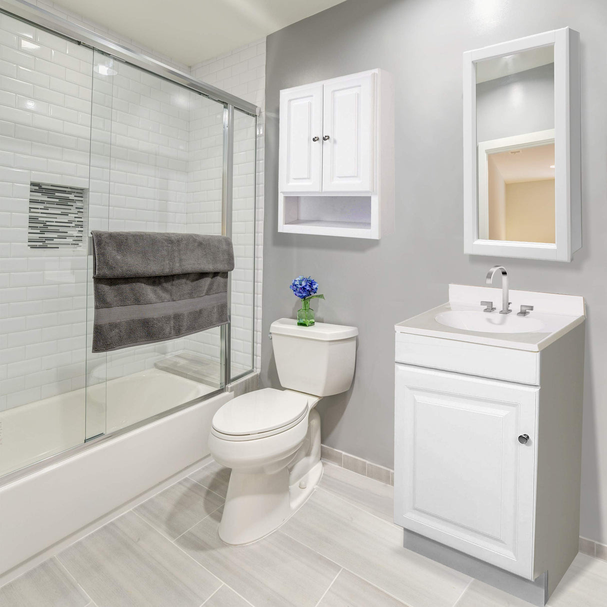 Design House 597112 Wyndham Unassembled Bathroom Vanity Cabinet Without Top, 18 x 16/1 Door, White Design House