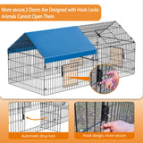 INJOPEXI Metal Chicken Coop 86"×40"×39" Chicken Runs for Yard with Cover Chicken Playpen Enclosure Chicken Pen Kennel Duck CoopCage for Outdoor Backyard Farm Rabbit Small Animal Dog Poultry Cat Hutch INJOPEXI