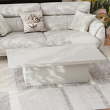 Farmhouse Coffee Table, 47.25" Modern Engineered Wood Cocktail Table, Scratch-Resistant Accent Table with Sturdy Frame for Living Room, Home Office & Lounge Vipbear