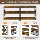 Yaheetech TV Stand for 65 Inch TV, Farmhouse Entertainment Center for Living Room, 55 Inch TV Media Console Table, Bedroom Shelves, Rustic Brown Yaheetech