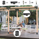 Pergola Brackets Kit 4x4 - BRRIY 3-Way Right Angle Corner Bracket, Pergola Brackets Base Kit with 2 T-Brackets and 2 Bases, Gazebo Hardware Kit for Extension Gazebo BRRIY
