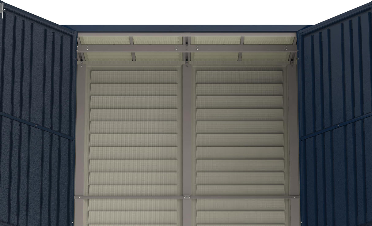 Duramax SideMate Plus 10x4 Vinyl Shed with Foundation Kit – Maintenance-Free Outdoor Storage Shed with Double Doors, Reinforced Metal Frame & Vents – Ideal for Side of House DURAMAX