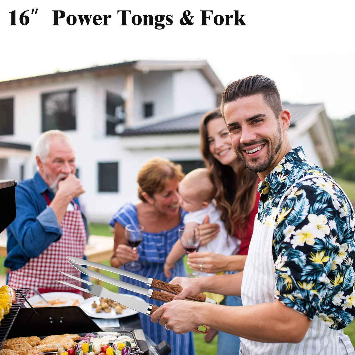 ROMANTICIST 27pcs Heavy Duty BBQ Tools Gift Set for Men Dad, Extra Thick Stainless Steel Grill Utensils with Meat Claws, Grilling Accessories Kit in Portable Carrying Bag for Camping, Backyard Brown ROMANTICIST