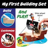 Creativity for Kids Buildeez! Easy Wooden Model Set: Pirate Ship, Sea Skull - DIY Arts & Crafts Kit, STEM Toys and Gift for Kids, Boat Toys for Boys (Ages 5+) Creativity for Kids