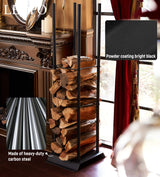 LEOPO Industrial Fireplace Log Holder Tower, Frame Indoor Outdoor Log Holder, Heavy Duty Wood Rack for Firewood LEOPO
