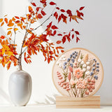 Chunful 6 Pcs Embroidery Hoop Display Stand Wooden Embroidery Frames Holder 2 Tier Groove Cross Stitch Hoop Stand Base Accessories for Display Works Home Exhibition Decor Chunful