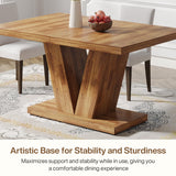 Tribesigns 47-Inch Dining Table for 4, Walnut Brown Kitchen Dinner Table with Heavy Duty Pedestal, Farmhouse Wooden Eating Table for Home, Dining Room, Small Space Tribesigns