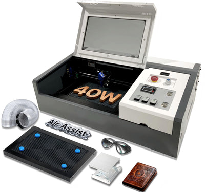ANKZONE 40w Laser Engraver (8" X 12"),Cutting Wood,Acrylic,Decor& More. Desktop CO2 Laser Engraver & Cutter for Beginners with DIY Design,Air-Assisted, Honeycomb Panel