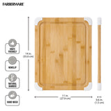 Farberware Nonslip Bamboo Cutting Board with Juice Groove, 11x14 Inch, White Farberware