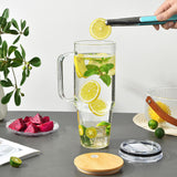 Laosh 40 oz Sublimation Glass Tumbler with Handle, Clear Tumblers with Lid and Straw, 40oz Large Capacity Drinking Glass Cups Bulk for Smoothie, Beer, Coffee, Tea, Milk, soda, water - 4 Pack Laosh