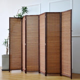 Furnnylane 6 Panel Room Divider and Folding Screen Room Divider,Bamboo Room Divider for Room Separation,67" H x 92.1" W Furnnylane