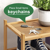 kiplant Long Shoe Rack, Bamboo Wood 3-Tier Shoe Rack for Entryway, Stackable | Foldable | Natural, Shoe Organizer for Hallway Closet, Free Standing Shoe Racks for Indoor Outdoor kiplant