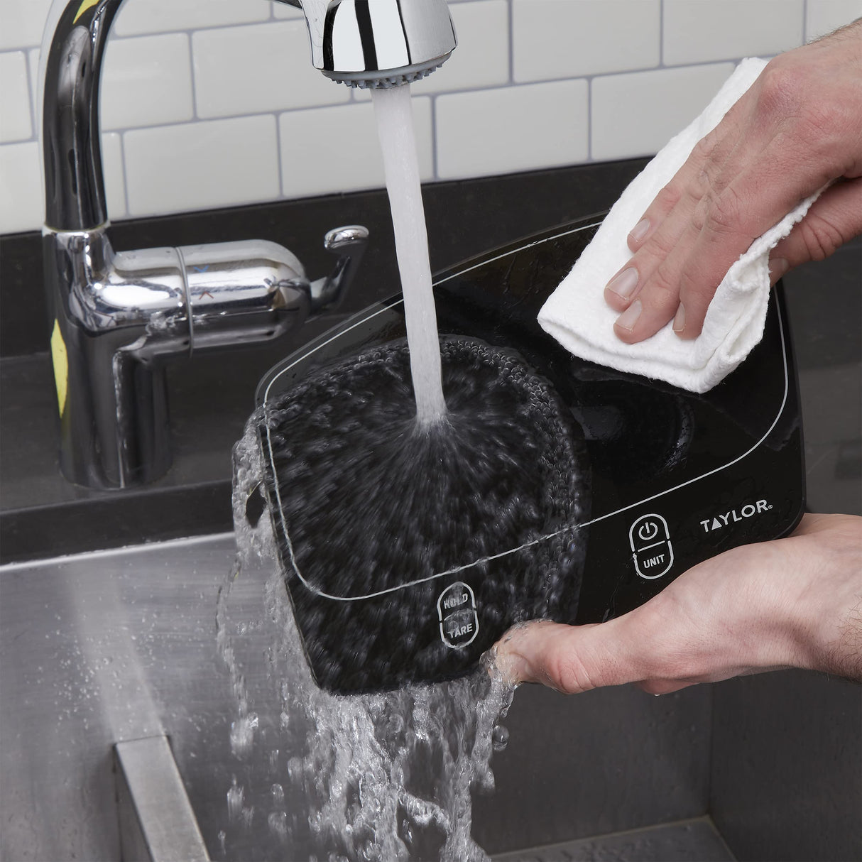 Taylor Waterproof Digital Kitchen Scale, 11 pounds, Black Taylor