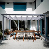 ZEPYARD 10X13 FT Outdoor Pergola, Aluminum Pergola with Sun Shade Retractable Canopy, Patio Retractable Pergola for Deck, Backyard, Grill (Grey) ZEPYARD