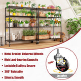 PrimeZone 55.5" W x 24" D x 80" H Heavy Duty Wire Storage Shelves with Wheels, 4 Tier Adjustable NSF Certified Garage Shelving Unit, Rolling Metal Organizer Shelf Rack for Warehouse, Pantry, Black PrimeZone