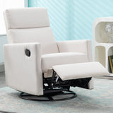 Merax Modern Upholstered Recliner Chair with Thick Seat Cushion and Backrest Swiel Accent Armchair for Living Room, Bedroom, Home Office Beige Merax