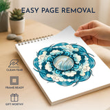 RYVE Mandala Coloring Book for Adults – 50 Unique Designs, Spiral Bound, Stress Relief & Relaxation Mindfulness Art Therapy | No-Bleed Paper | Easy-to-Tear Pages for Framing RYVE